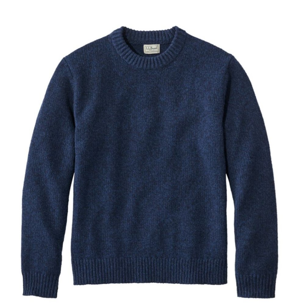 LL Men's Bean's Classic Ragg Wool Sweater, Crewneck in Nautical Navy